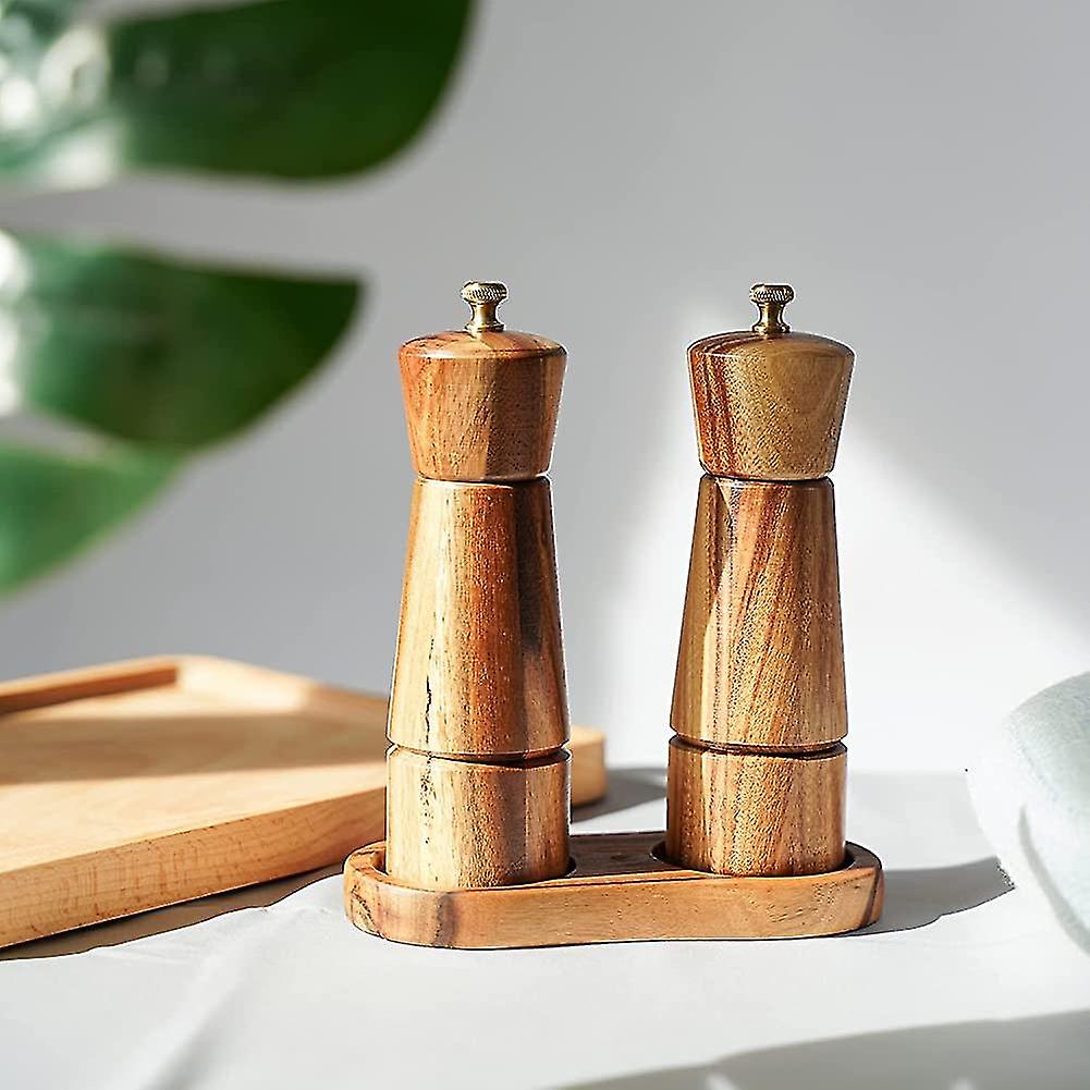 Salt And Pepper Mill Set， Adjustable Ceramic Grinder Salt Mill， Stainless Steel