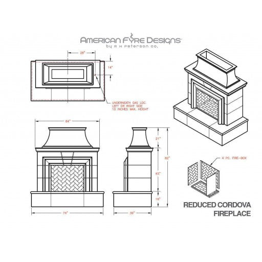 American Fyre Designs Cordova Fireplace