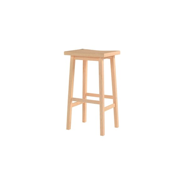 PJ Wood Classic Saddle-Seat 24 Inch Kitchen， Table， and Bar Counter Stool， Natural - 13.23