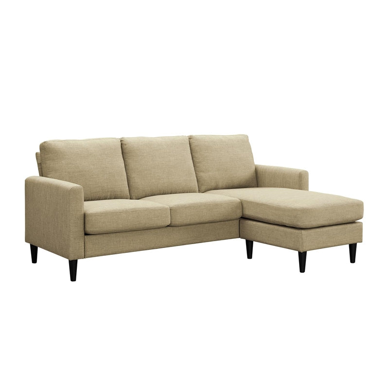 Dorel Living Beckie Reversible Sectional Sofa in Beige