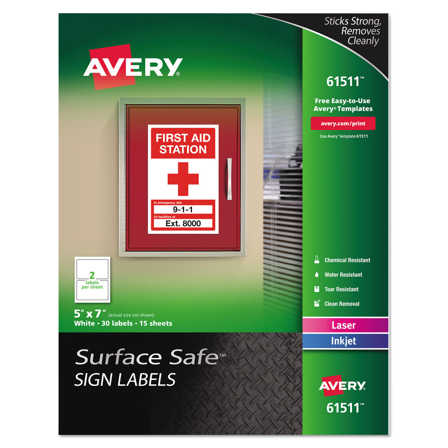 Surface Safe Removable Label Safety Signs by Averyandreg; AVE61511