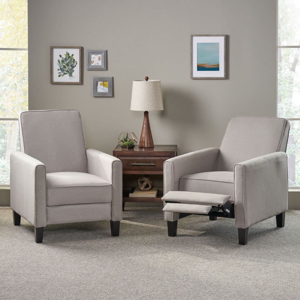 Susan Fabric Recliner  Set of 2   Transitional   Recliner Chairs   by GDFStudio  Houzz