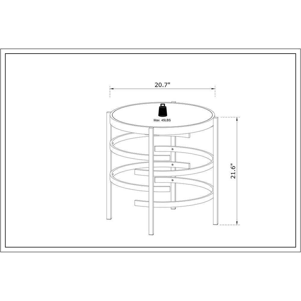 Sintered Stone End Table  Small Round Coffee Table with Metal Frame  20.67\