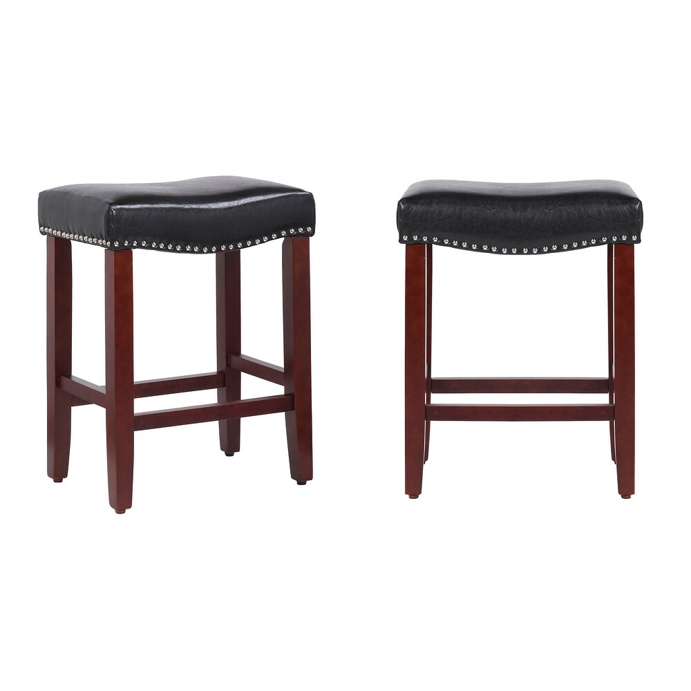 Nouvelle 24 inch Saddle Counter Stool (Set of 2)