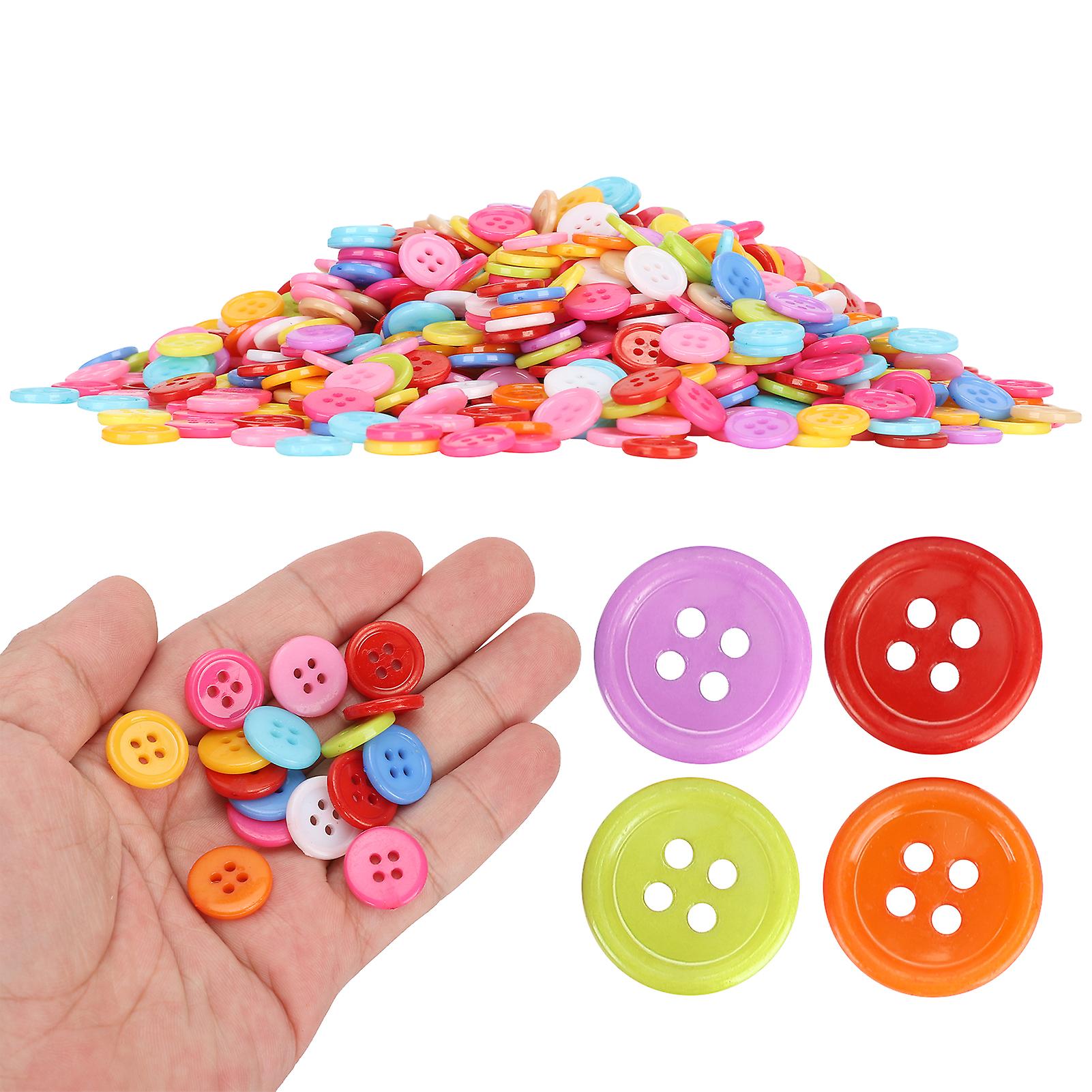 1000pcs Mixed Color Buttons Plastic Sewing Manual Diy Clothing Accessories Hand Made Ornament(15mm )