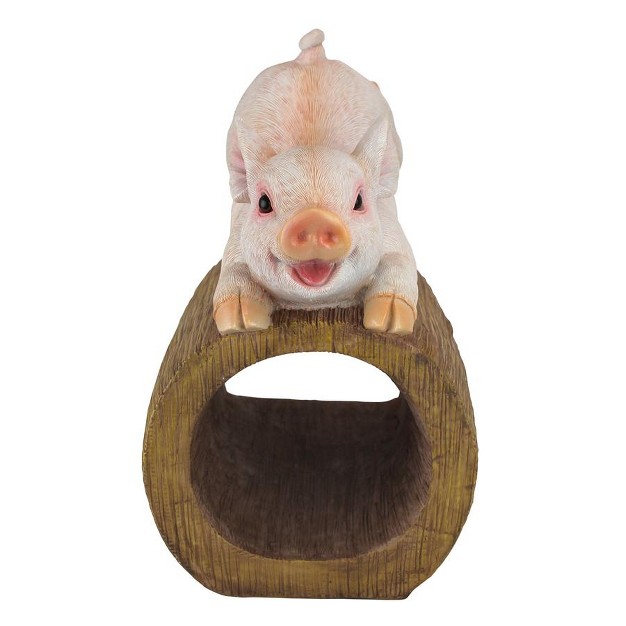 Design Toscano Hog Wild Pouncing Pig Gutter Guardian Downspout Statue