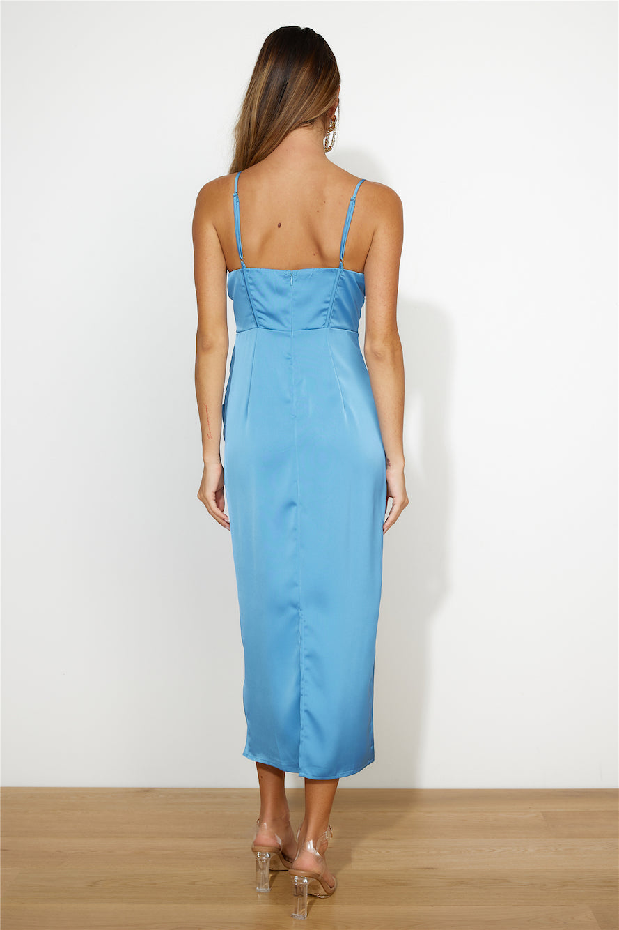 Ruled Over You Midi Dress Blue