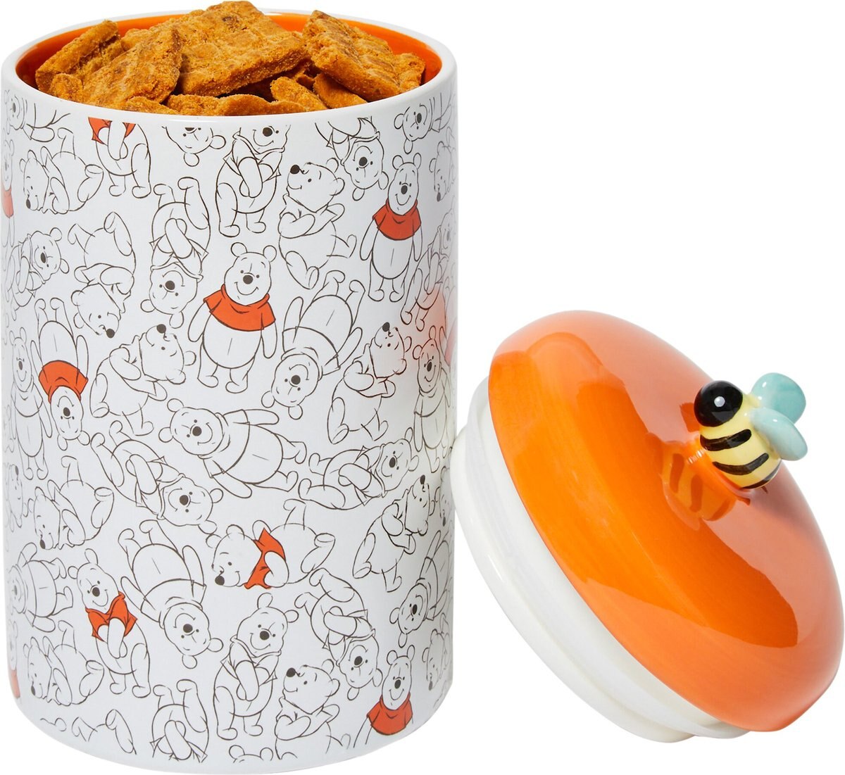 Disney Winnie the Pooh Orange Ceramic Dog and Cat Treat Jar