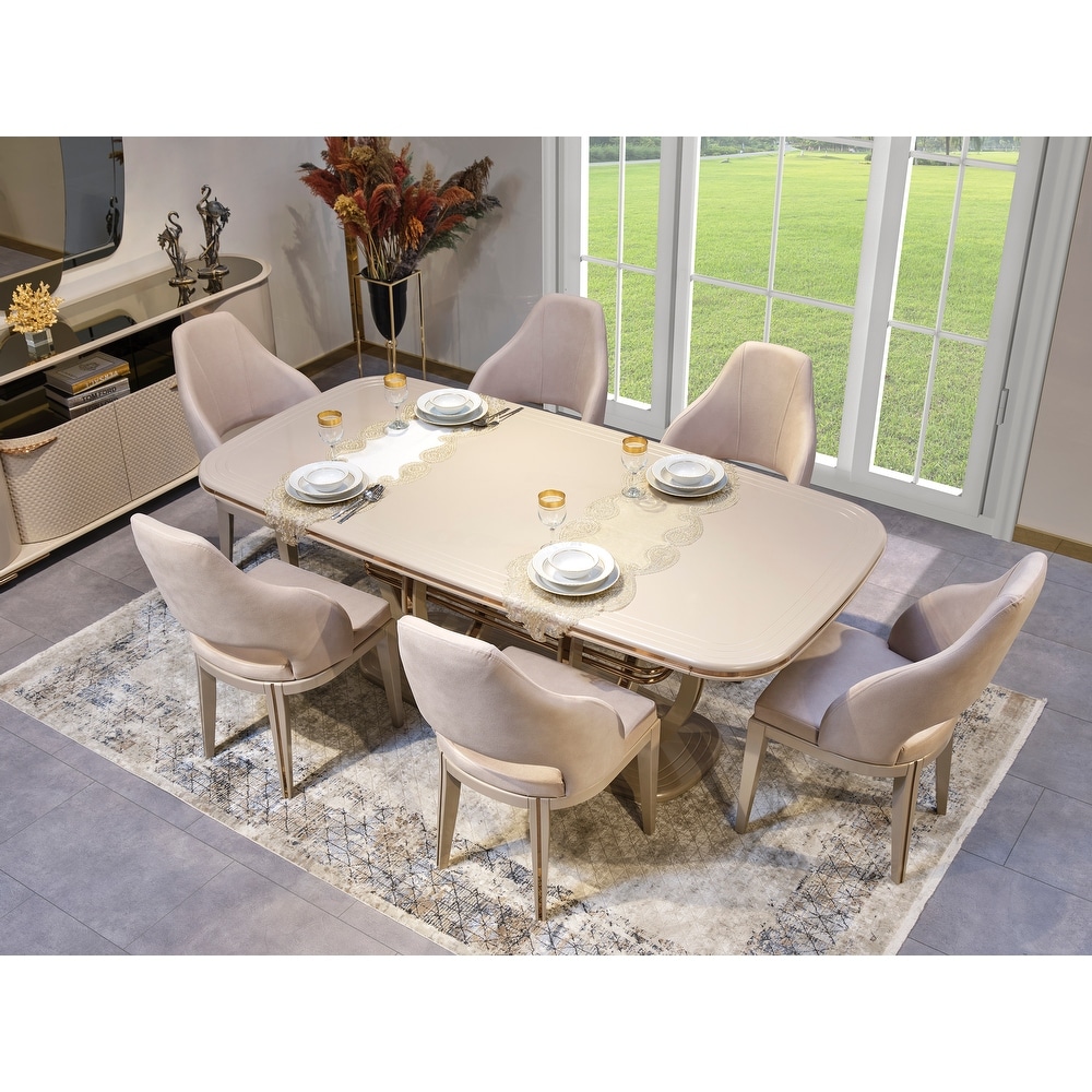 Curryt Modern Dining Room Table And 6 Dining Room Chairs Set