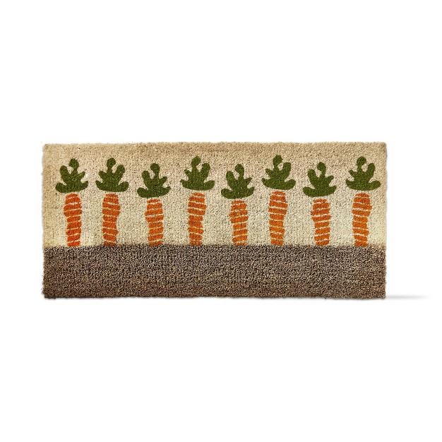 Carrots Boot Scrape Row Of Carrots Rectangle Indoor Outdoor Estate Coir Door Mat Orange On Beige Background