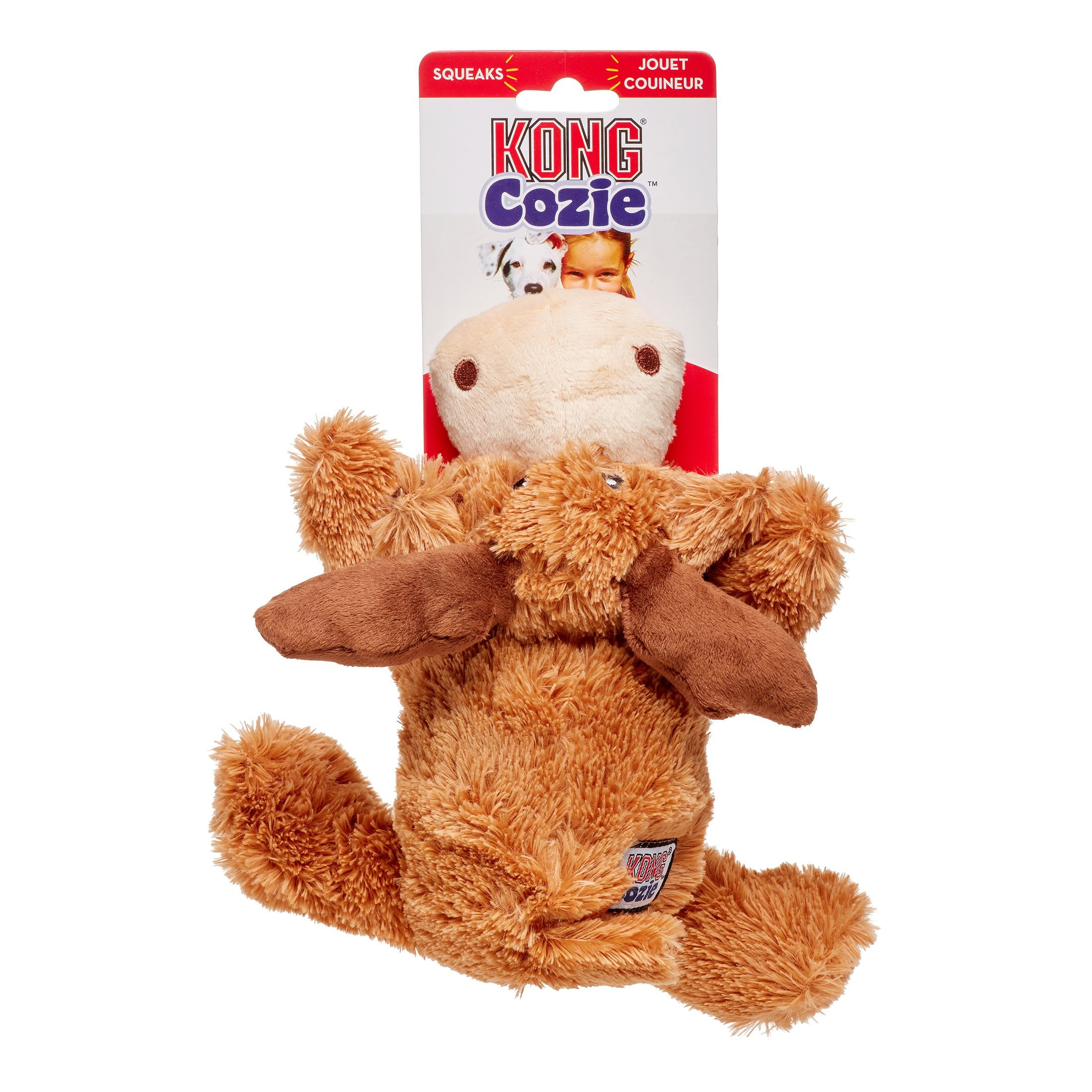 KONG Cozie Plush Marvin Moose Dog Toy， Brown， Medium