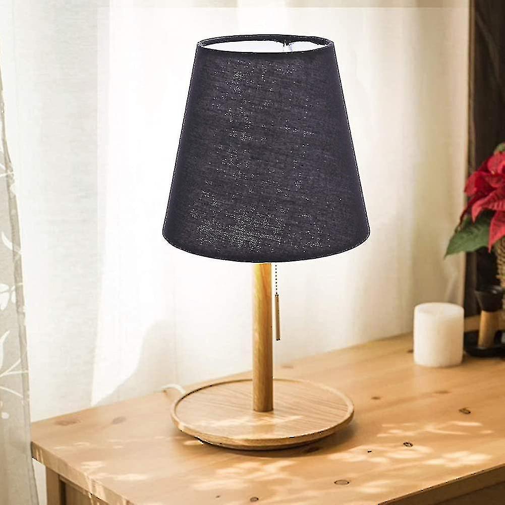 Black Cloth Lampshade Barrel Fabric Lampshade Dust Cover Bedside Light Cover