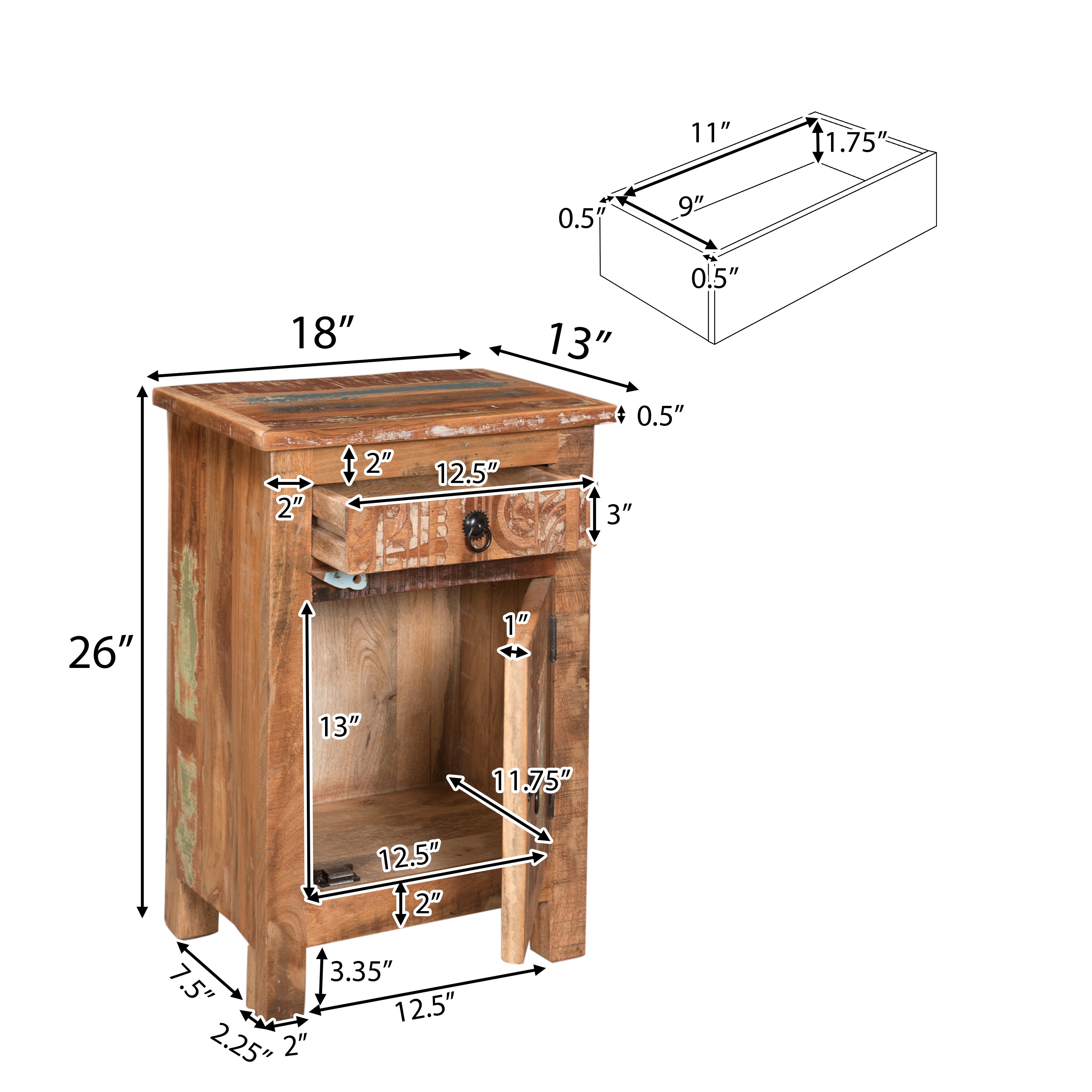 Nancy Distressed End Table