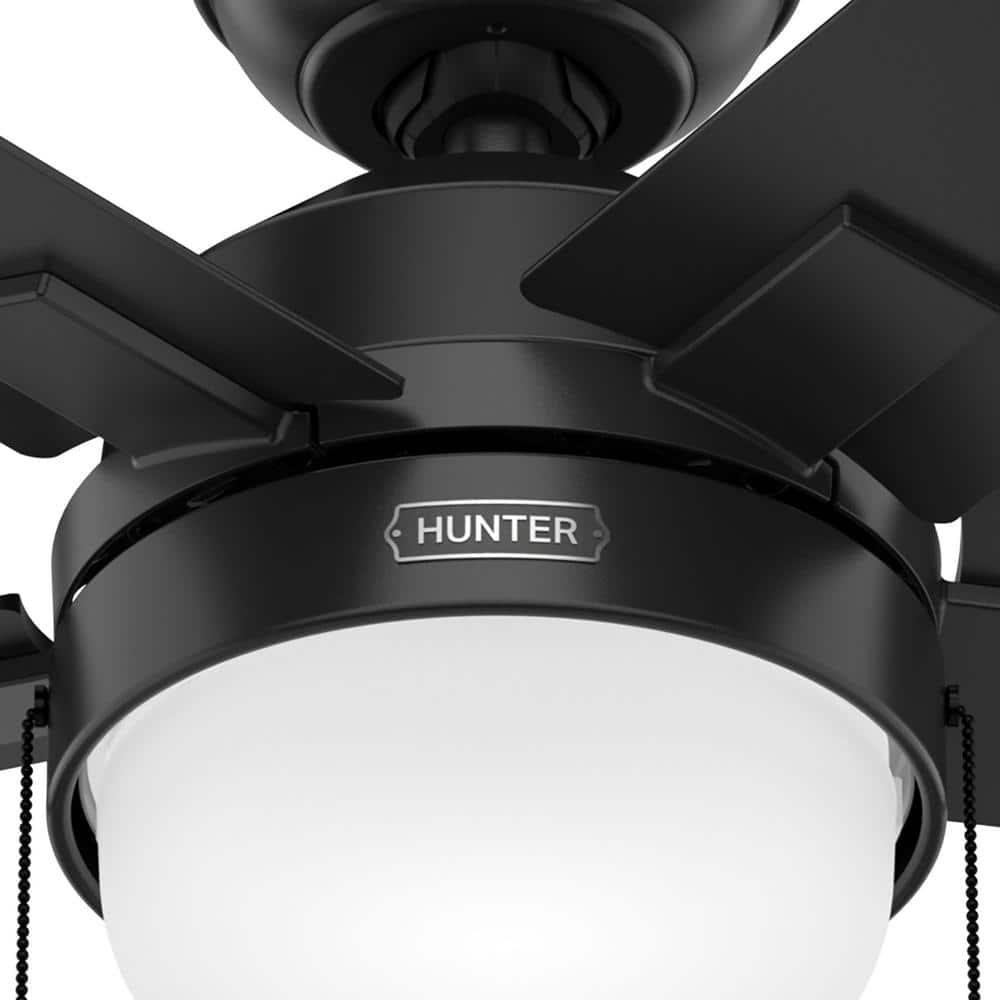 Hunter Zeal 44 in Matte Black Indoor Ceiling Fan with Light Kit