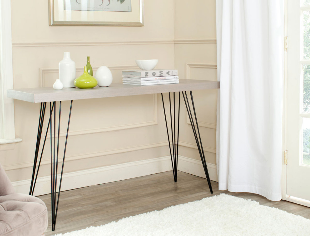 Scotty Retro Mid Century Lacquer Console Dark Gray/Black   Midcentury   Console Tables   by V.S.D Furniture  Houzz