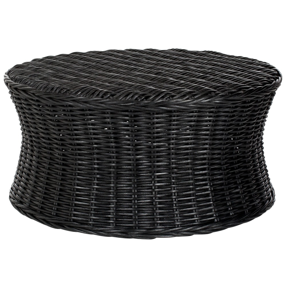 SAFAVIEH Ruxton Black Wicker Coffee Table