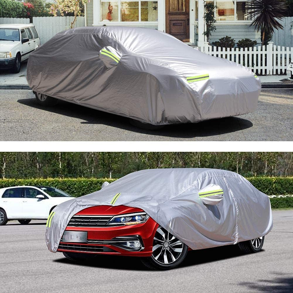 Heavy Duty Thickening Waterproof Full Car Cover All Weather Protection Outdoor Indoor Use UV Dustproof for Auto SUV Sedan， YL(16*6*6ft)