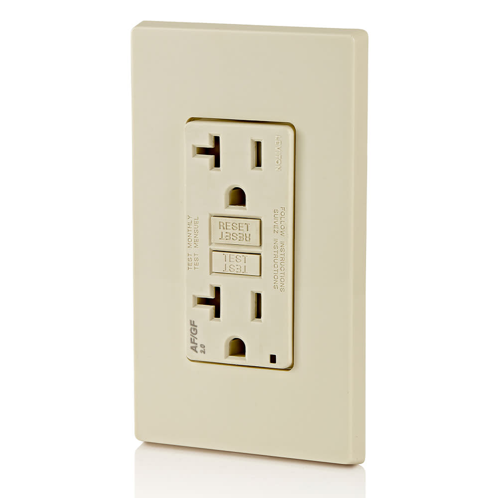 Leviton SmartlockPro AFCI/GFCI Outlet 20A 125V Duplex LightAlmond