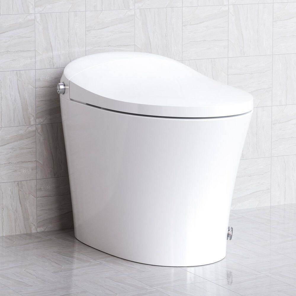 HOROW 11.27 GPF Tankless Elongated Smart Toilet Bidet in White with Dual Flush System Auto Flush Heated Seat and Remote HR-0016