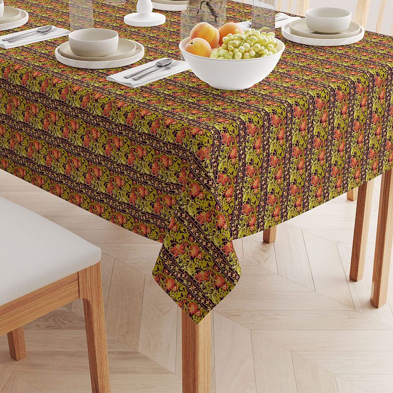 Rectangular Tablecloth， 100% Cotton， 52x104， Floral 6