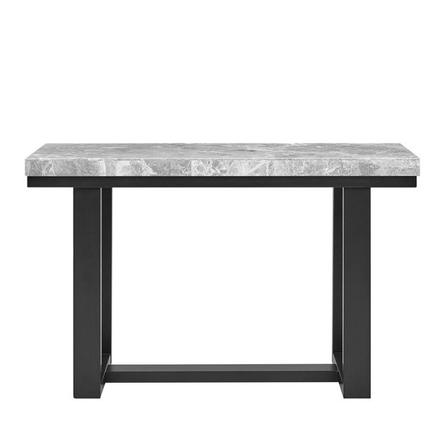 Lucca Gray Marble Sofa Table Espresso Steve Silver Co