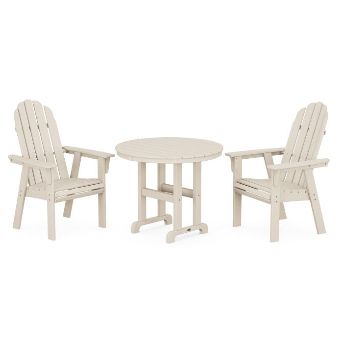 Polywood Vineyard Adirondack 3-Piece Round Dining Set PWS1352-1