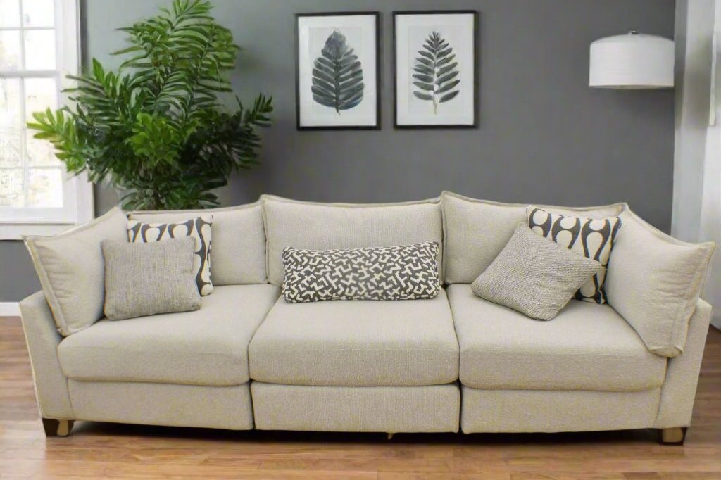 Flange 3-Pc Modular Sofa Oversized in Pewter or Natural 125