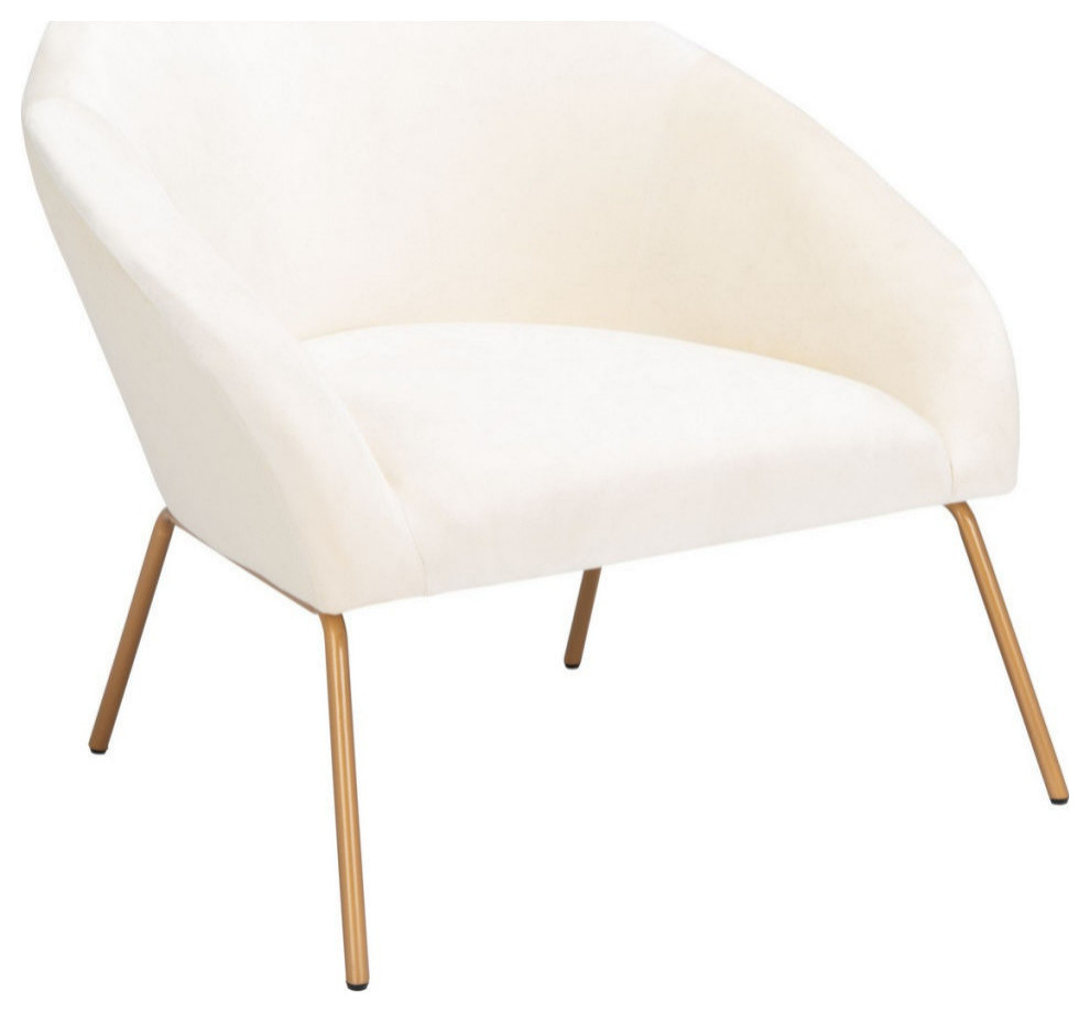 Andi Accent Chair  Cream Velvet   Midcentury   Armchairs And Accent Chairs   by Rustic Home Furniture Deco  Houzz