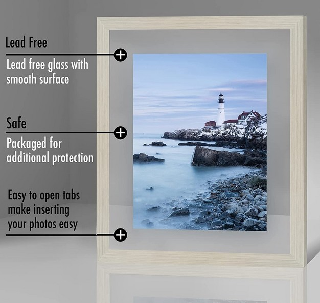 Americanflat Floating Picture Frame With Polished Glass Horizontal And Vertical Formats For Wall Horizontal And Vertical Formats For Wall