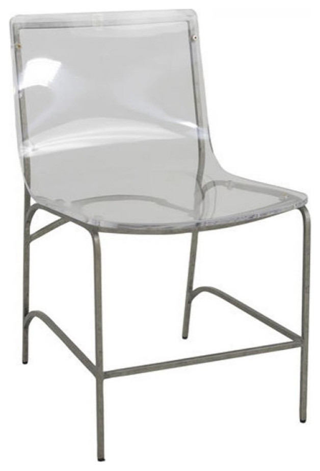 Penelope Dining Chair  Clear  Antique Silver  31 quotH (SCH 151690 8021V95)   Contemporary   Dining Chairs   by GABBY  Houzz