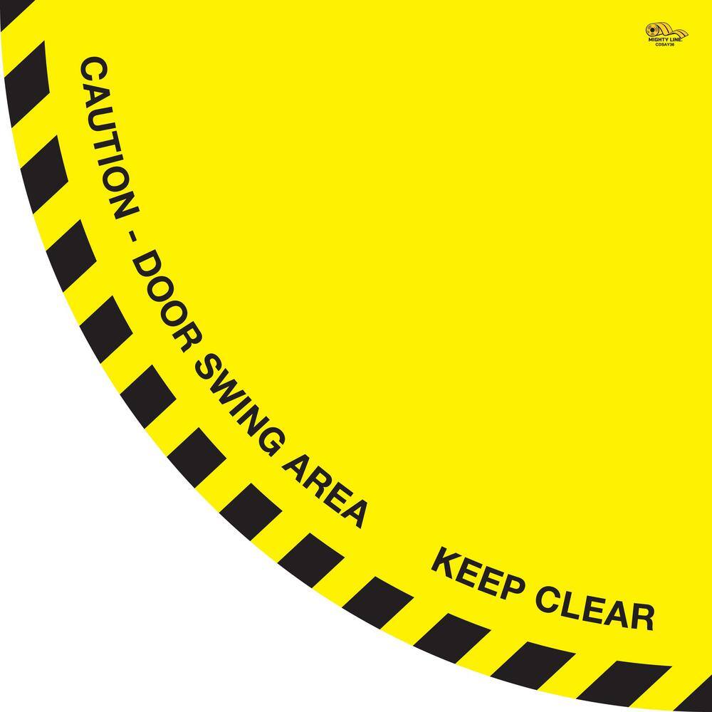 Mighty Line 36 in. Yellow Caution Door Swing Area Floor Sign CDSAY36