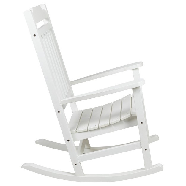 Merrick Lane Poly Resin Indoor outdoor Rocking Chair With Side Table