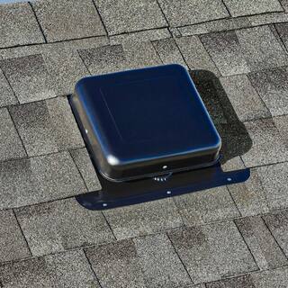 Master Flow 50 sq. in. NFA Aluminum Square-Top Roof Static Vent in Black R50ABL