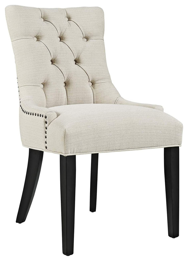 Set of 2 Dining Chair  Padded Seat With Button Tufted Hourglass Back   Contemporary   Outdoor Dining Chairs   by Decorn  Houzz