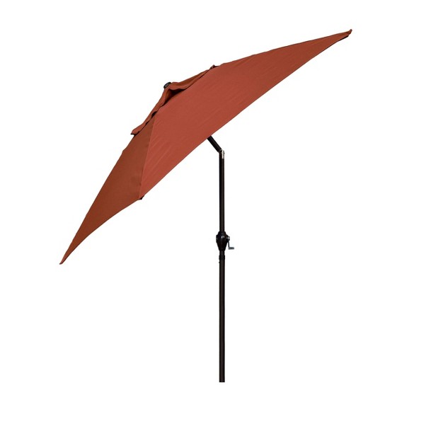 9 x27 X 9 x27 Aluminum Market Patio Umbrella With Crank Lift And Push Button Tilt Brick Astella