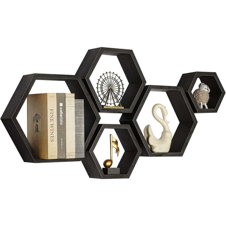 Wall Mounted Hexagon Floating Shelves