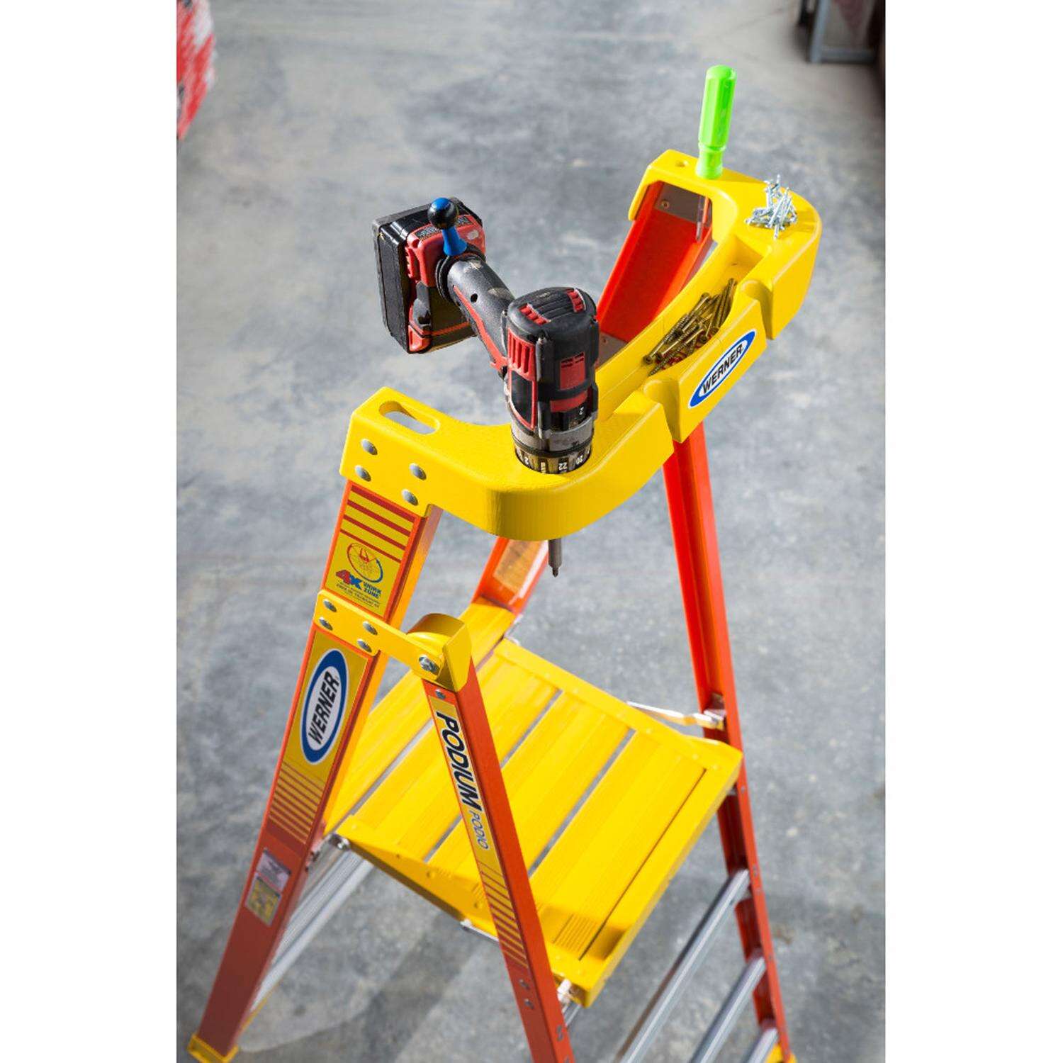 Werner 2 ft. H Fiberglass Podium Platform Ladder Type IA 300 lb. capacity