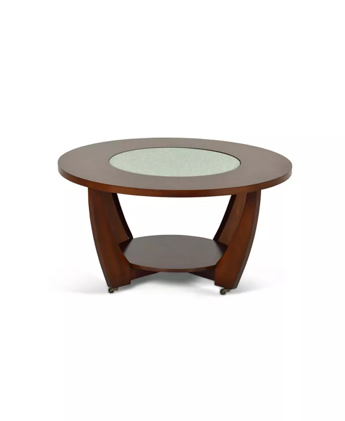 Steve Silver Rafael 39.5 Round Merlot Wood Cocktail Table with Casters