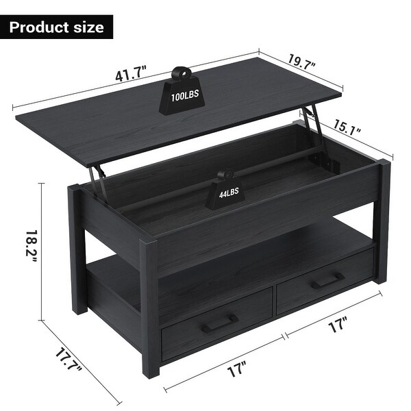 Lift Top Coffee Table with Storage， 41.7