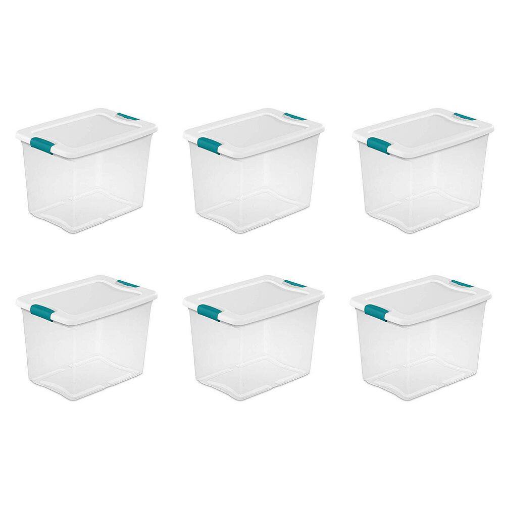 Sterilite 25 qt. Capacity Clear Storage Tote with Secure Latch Handles (6 Pack) 6 x 14958006