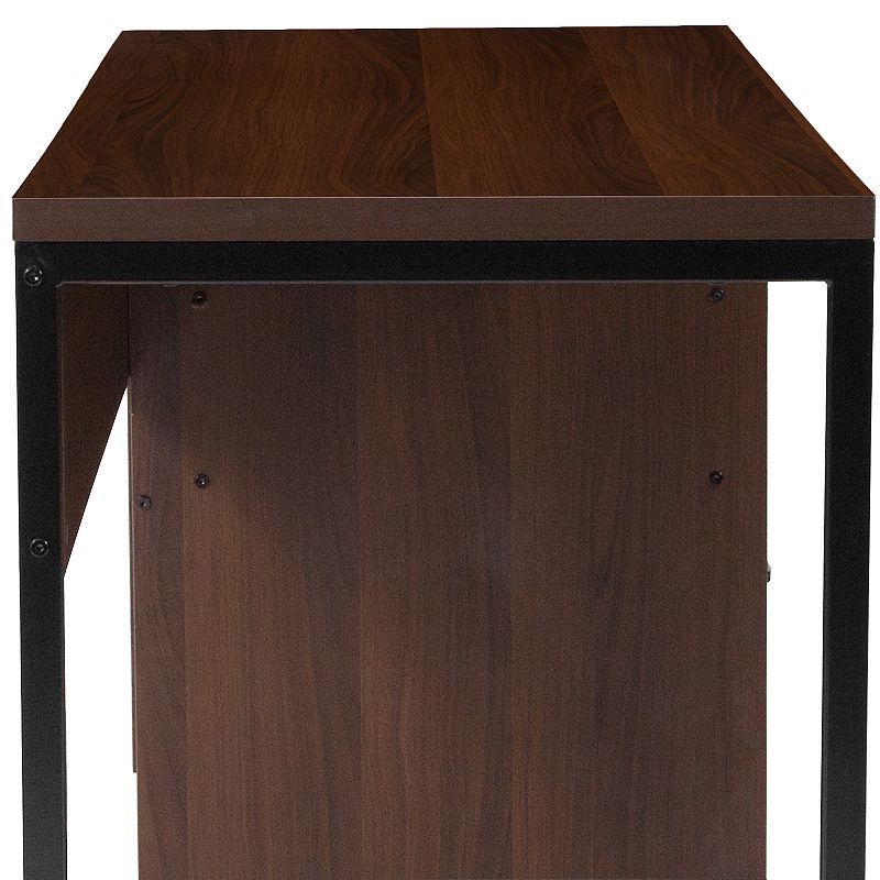 Flash Furniture Northbrook Rustic Coffee Wood Grain Finish Computer Desk