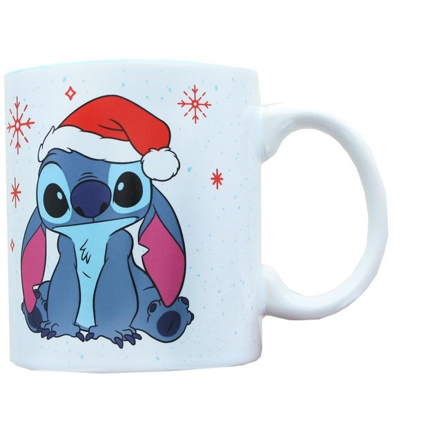 Silver Buffalo Disney Lilo amp Stitch Santa Hat Ceramic Mug Holds 20 Ounces