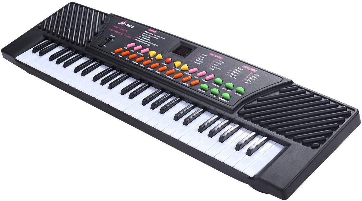 54-Key Electronic Keyboard Piano with LED Digital Display, Portable Electronic Musical Instrument with Microphone & Adapter