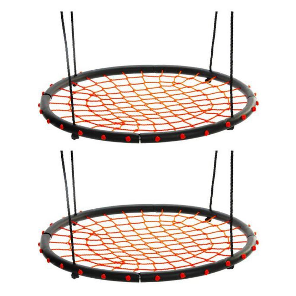 Giant 40 in. Orange Spider Web Outdoor Tree Saucer Swing (2-Pack) 2 x SWG-ORG-100