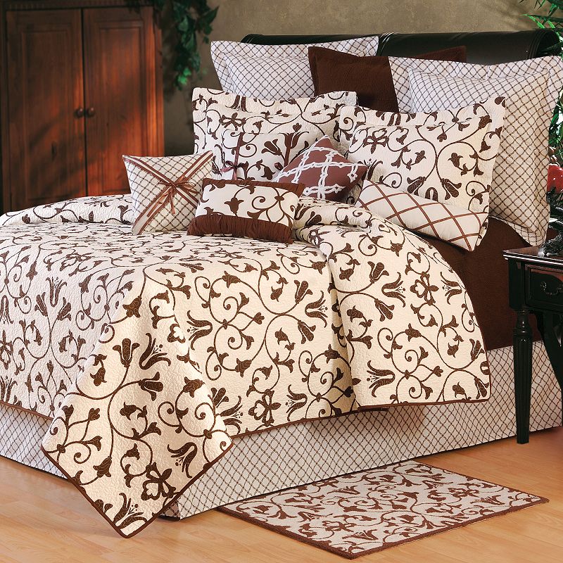 CandF Home Seraphina Brown Quilt Set with Shams