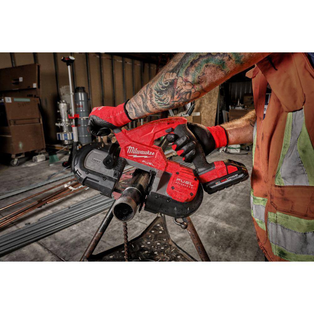 MW M18 FUEL 18V Lithium-Ion Brushless Cordless 1 in. SDS-Plus Rotary Hammer with Compact Bandsaw (2-Tool) 2912-20-2829-20