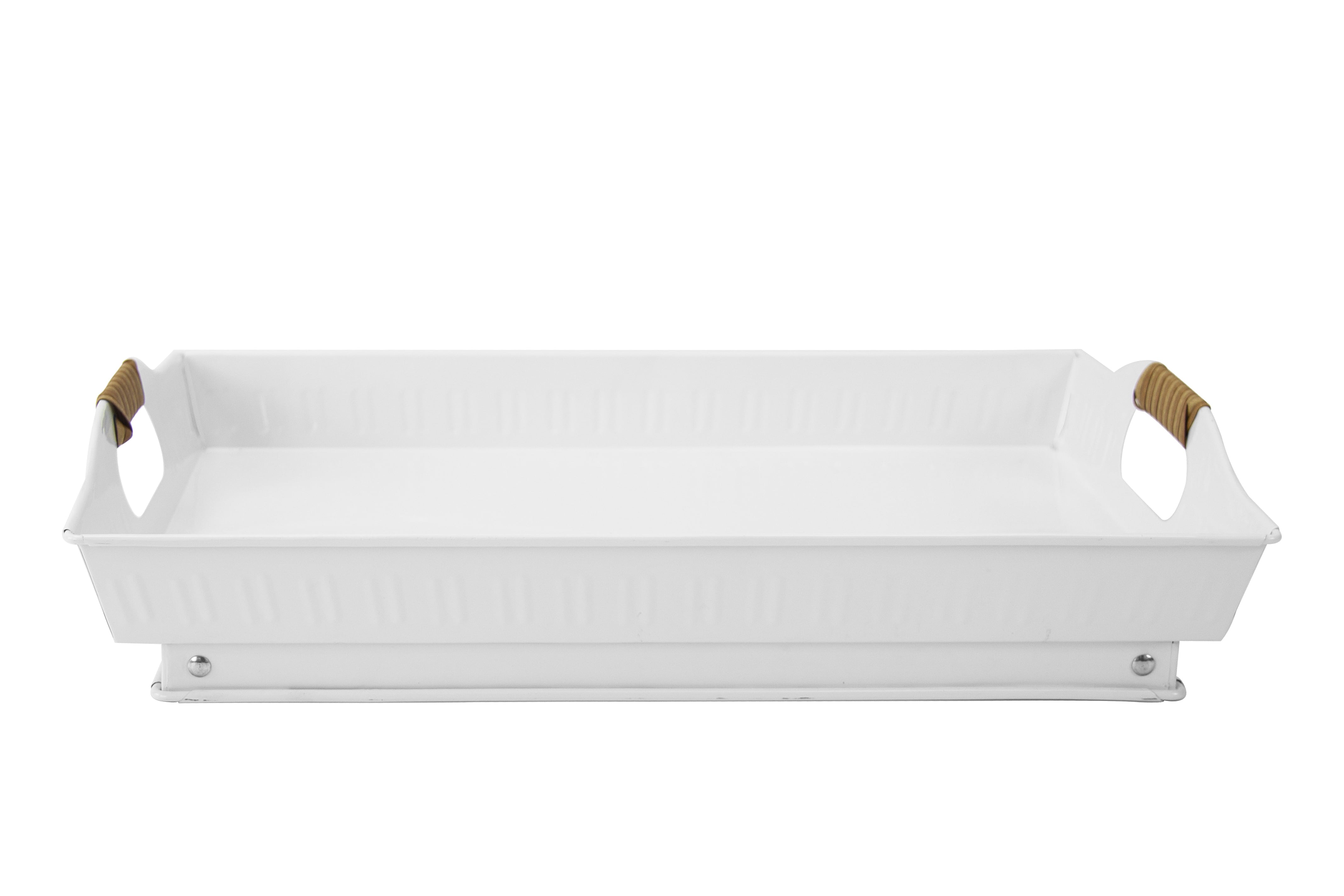 Better Homes & Gardens Galvanized Rectangle Bed Tray, 18.5IN L, White