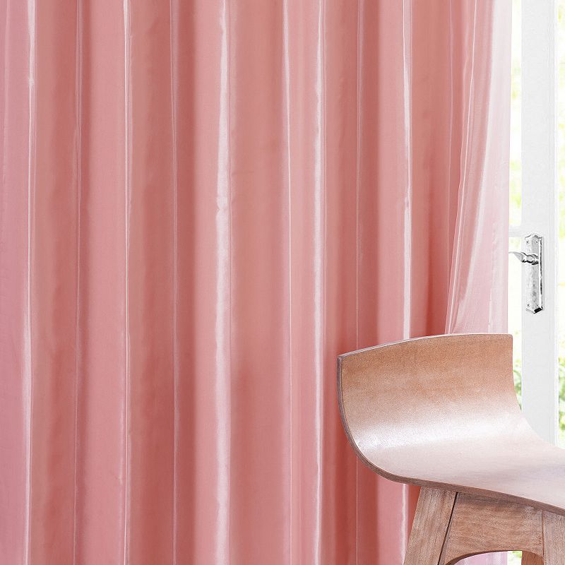 EFF 1-Panel Solid Faux-Silk Taffeta Window Curtain