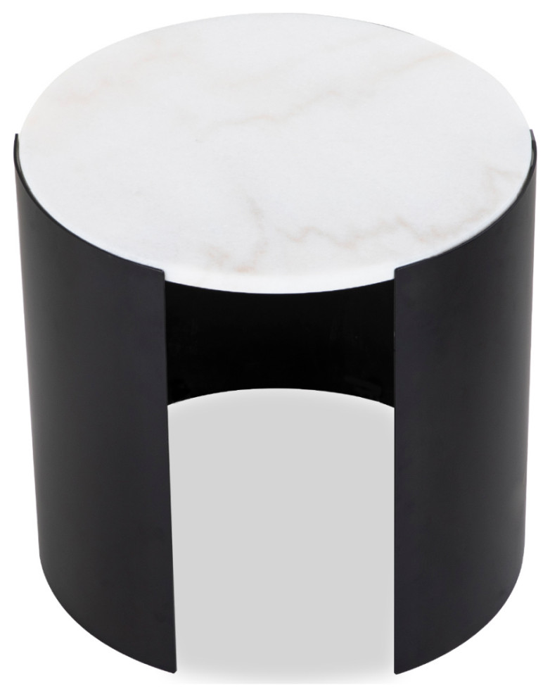 White Marble Top Side Table  Liang  ampEimil Samba   Industrial   Side Tables And End Tables   by Oroa   Distinctive Furniture  Houzz