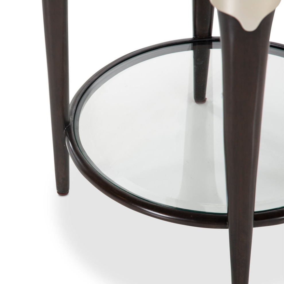 Aico Amini Paris Chic Round Accent Table in Espresso   Midcentury   Side Tables And End Tables   by AMOC  Houzz